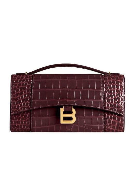Balenciaga Red Hourglass Pochette With Chain