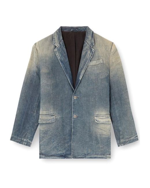 DIESEL Blue D-Reger-D Buttoned Blazer for men