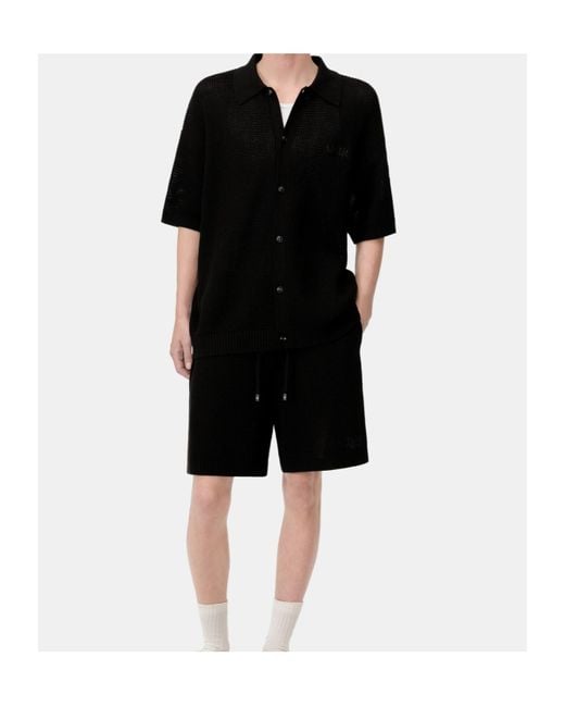Amiri Black Crochet Mesh Shorts for men