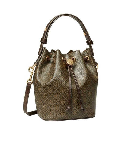 Tory Burch Multicolor T Monogram Coated Canvas Mini Bucket Bag