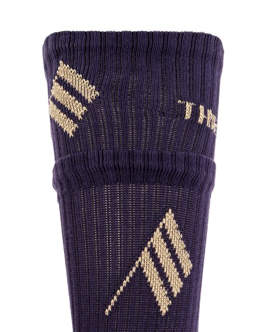 The Attico Blue The Logo Intarsia Socks