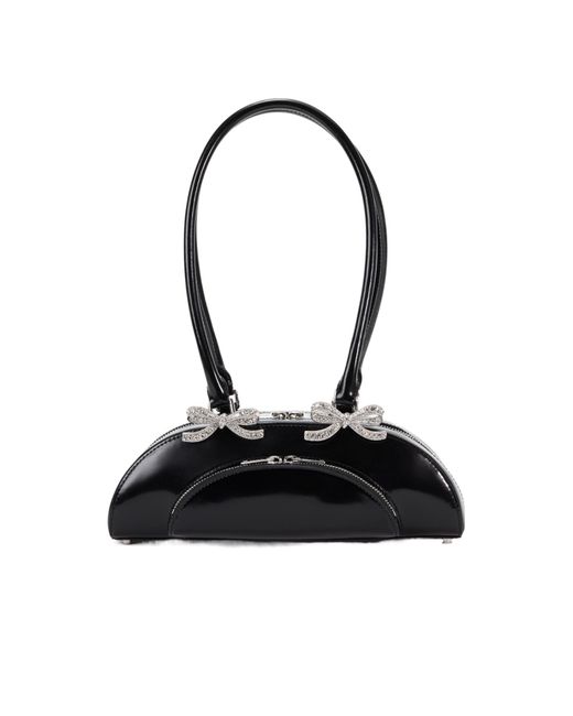 Self-Portrait Black Curved Shoulder Bag