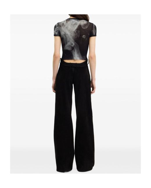 Jean Paul Gaultier Black Smoking Print T-Shirt