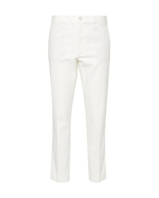 Polo Ralph Lauren White Cropped Slim Fit Twill Chino Trousers