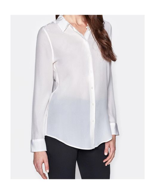 Equipment White Button-Up Long Sleeve Top