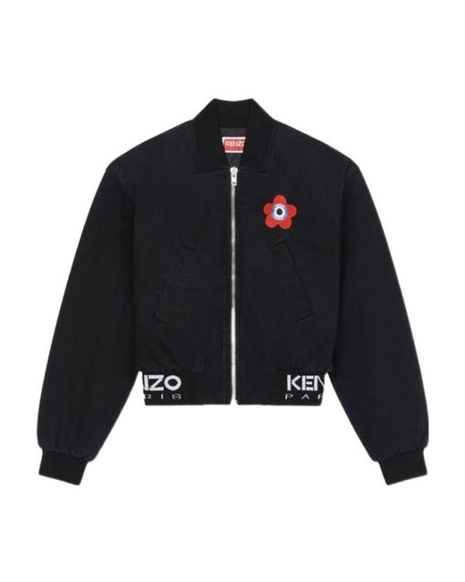 KENZO Black Target Zip-Up Bomber Jacket
