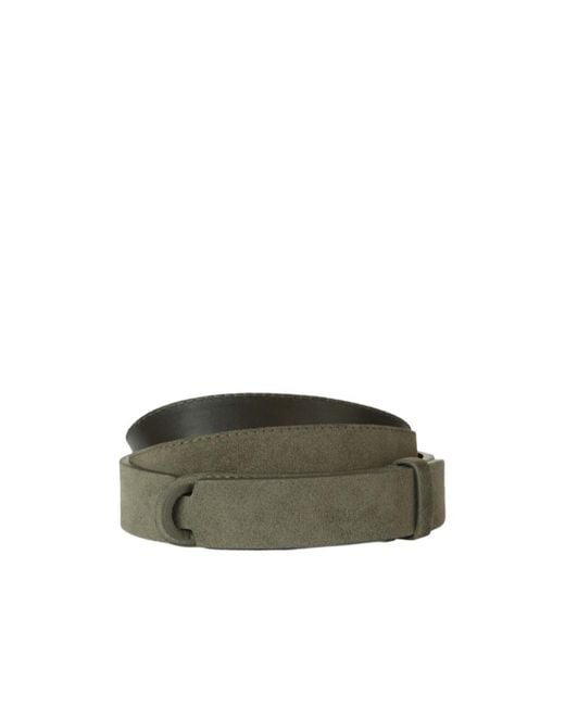 Orciani Green Nobuckle Suede Belt for men