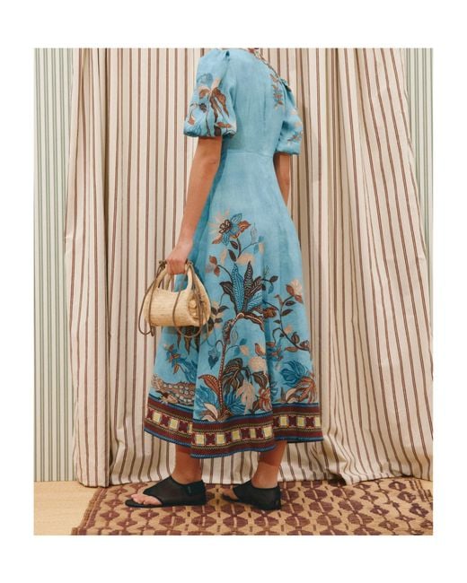 ALÉMAIS Blue Puff-Sleeved Dress