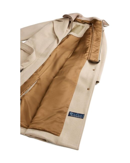 Woolrich Natural Single-Breasted Belted Coat