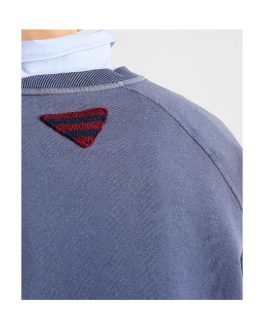 Prada Blue Cotton Fleece Sweatshirt for men