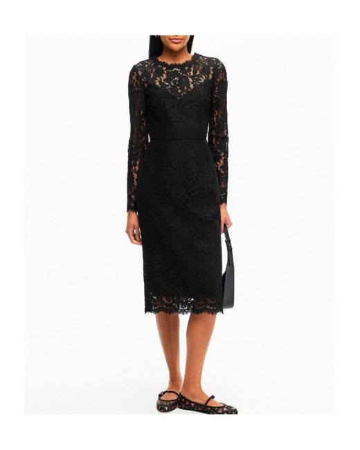 Dolce & Gabbana Black Lace Midi Dress