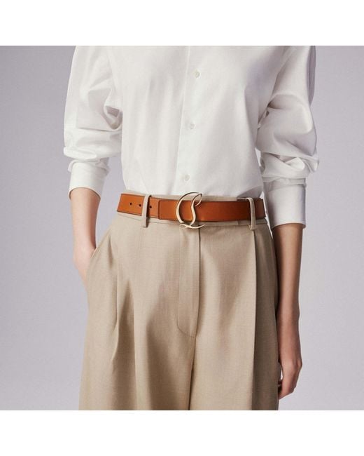 Christian Louboutin Red Cl Logo Buckle Belt