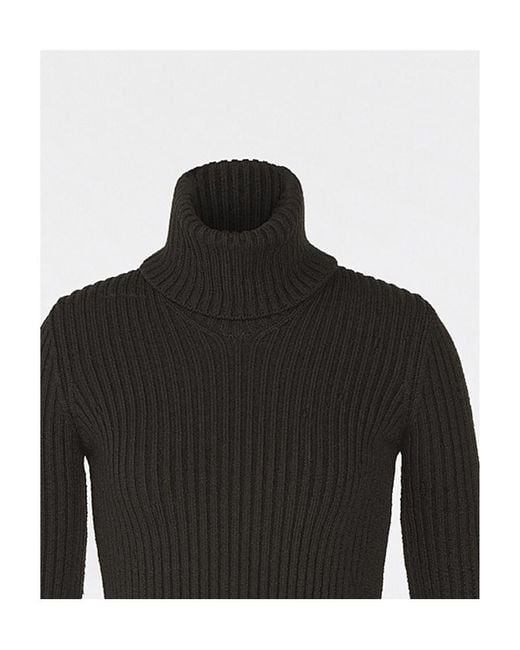 Bottega Veneta Black Rib Knit Turtleneck Jumper