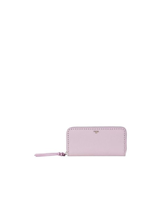 Fendi Pink Selleria Zip Around Large