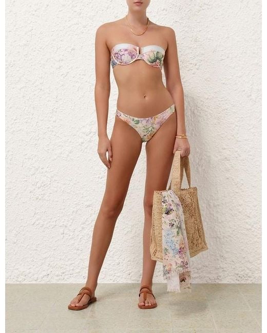 Zimmermann White Halliday Skinny Bikini Bottoms