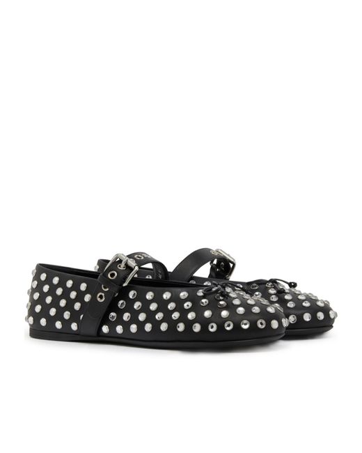 Miu Miu Black Round Head Ballet Flats