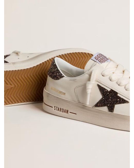 Golden Goose Deluxe Brand Natural Stardan Glittered Sneakers