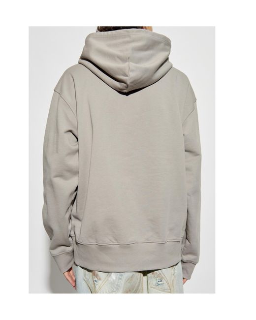 DIESEL Gray Macs-Hood-Od Hoodie for men