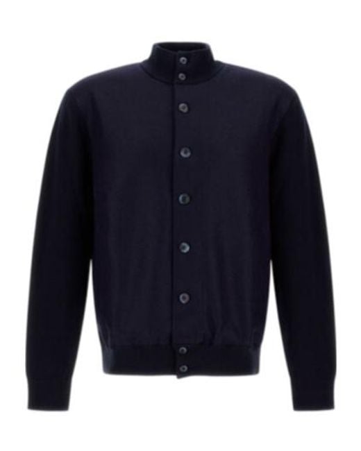 Herno Blue Resort Knit Cardigan for men
