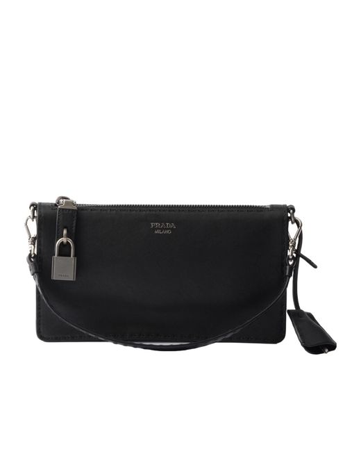 Prada Black Zipper Clutch for men