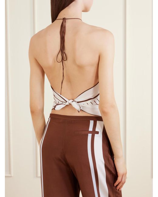 Sir White Halter Scarf Top