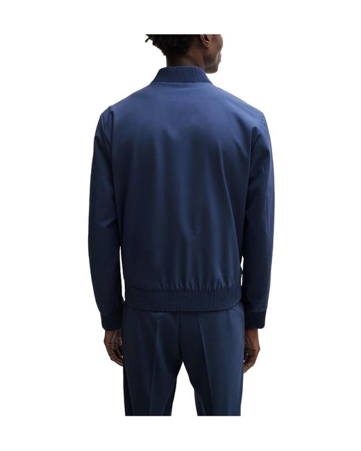 Boss Blue Solid Casual Jacket for men