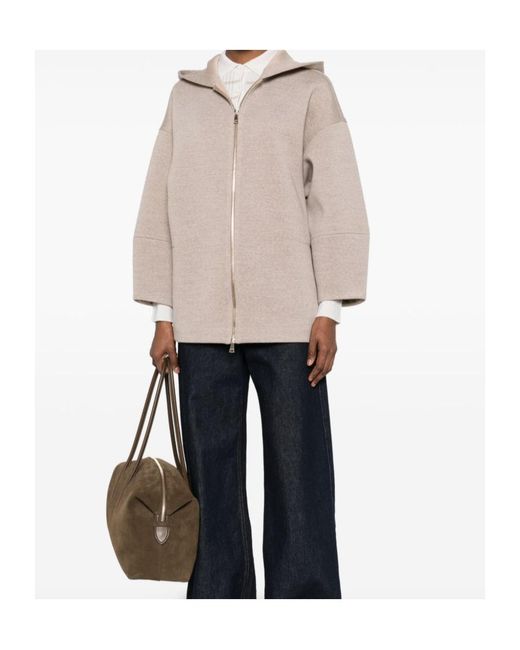Max Mara Natural Hooded Zip Hoodie