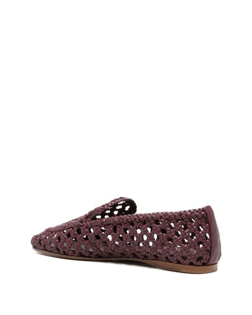 Forte_forte Purple Woven Openwork Loafers