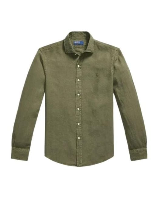 Polo Ralph Lauren Green Long-Sleeved Shirt for men