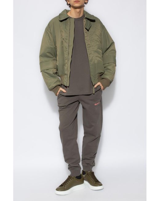 Helmut Lang Gray Logo Printed Sweatpants for men
