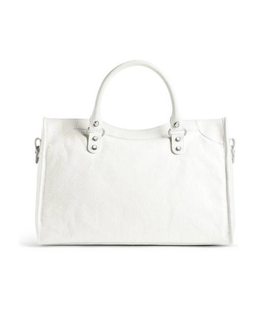 Balenciaga White Le City Medium Tote Bag