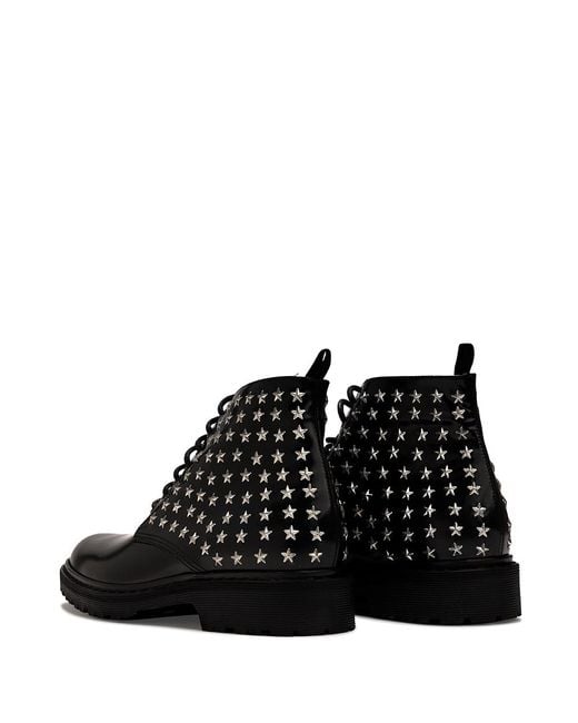 Saint Laurent Black Lacing Ankle Boots for men