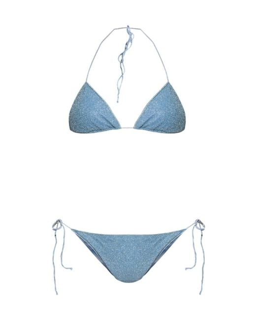 Oseree Blue Glitter-Detailing Bikini