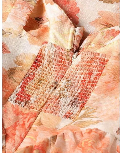 Zimmermann Pink Rebellion Drape Midi Dress