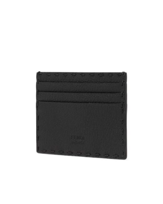 Fendi Black Selleria Cardholder for men