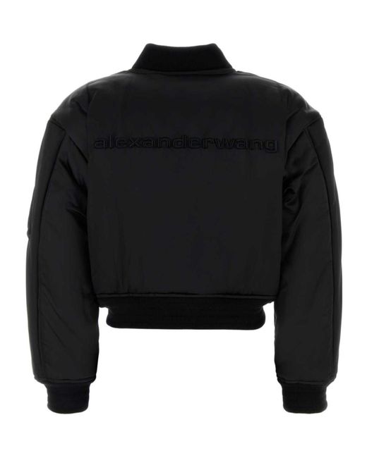 Alexander Wang Blue Logo Embroidered Bomber Jacket