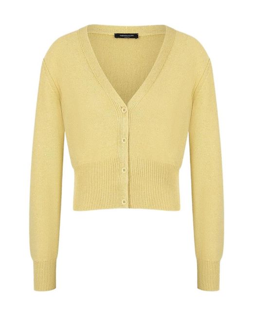 Fabiana Filippi Yellow Long-Sleeved Knitted Cardigan