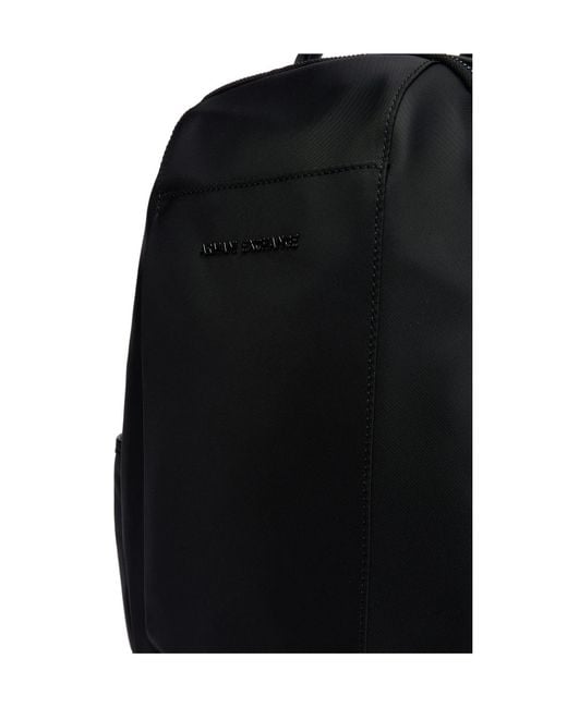 ARMANI EXCHANGE Black Zippered Backpack for men