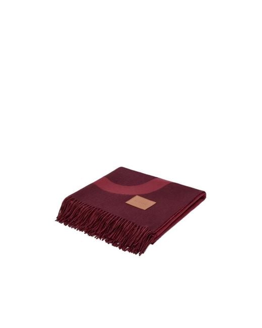 Loewe Red Anagram Jacquard Blanket for men