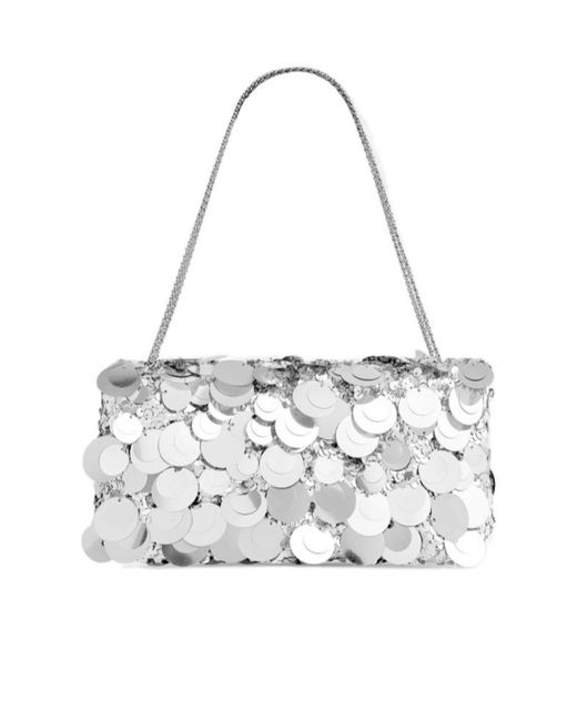 Rabanne White Rabanne Sparkle Baguette Bag