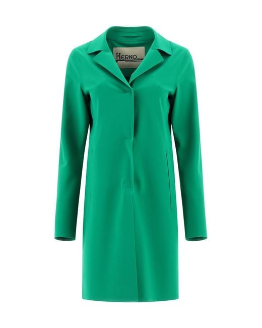 Herno Green Classic Single Breasted Coat