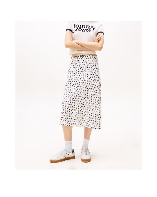 Tommy Hilfiger White Trim Midi Skirt