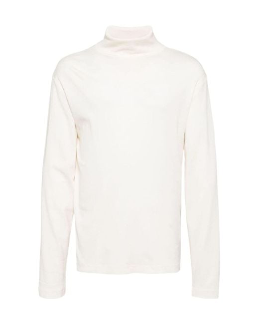 Lemaire White Turtleneck T-Shirt for men