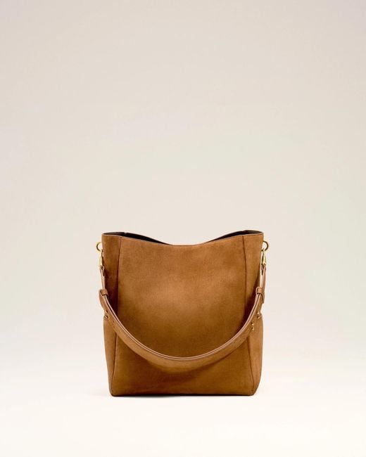 AMI Brown Carrousel Leather Bucket Bag for men