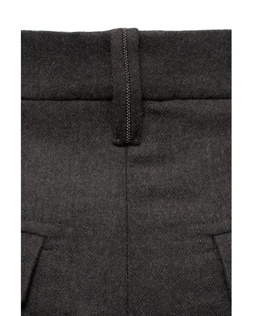 Brunello Cucinelli Black Casual Trousers With Belt Loops