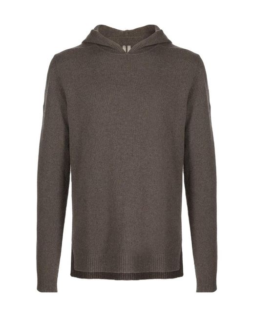 Rick Owens Gray Hooded Sweater for men