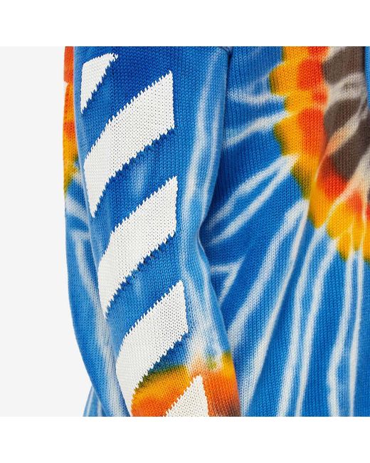 Off-White c/o Virgil Abloh Blue Arrows-Motif Drawstring Hoodie for men