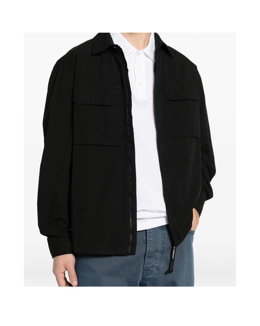 C P Company Gray Lens Button-Up Overshirt for men