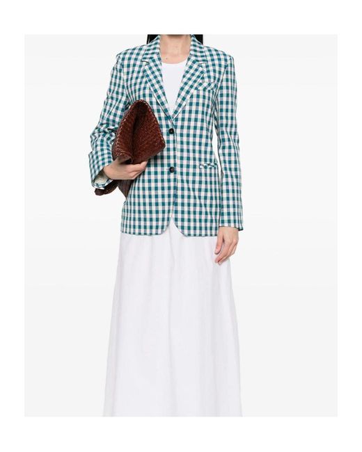 Forte_forte Blue Cotton Gingham Oversized Jacket