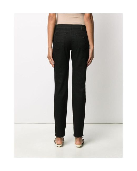 Emporio Armani Black Logo Embroidered Fitted Jeans